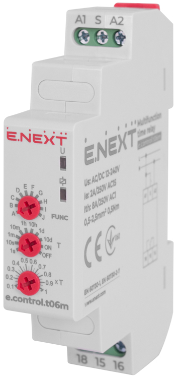 реле времени и реле контроля напряжения Enext