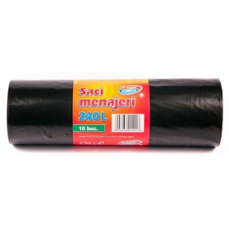 SACI MENAJERI GROSI 240L 10 IN ROLA NEGRU