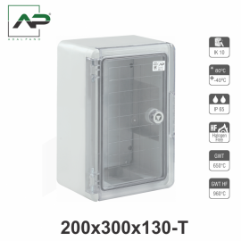 Распределительный шкаф 200х300х130mm ИП65 серый пластик