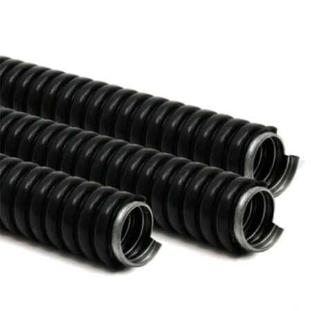 Tub metalic flexibil cu izolație negru 25-26MM metal/Plastic
