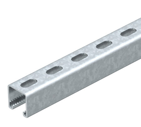 PROFIL DIN METAL ZINCAT PERFORAT TIP C 41*41*3000mm (PENTRU PANOURI SOLARE)