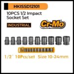 Set cap cheie tubulara pentru impact 10-24mm INGCO