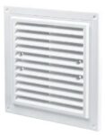 Grilaj de ventilare cu sită alb plastic 250x180mm Ventika