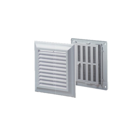 Grilaj de ventilare cu sită alb plastic 140 x 140 mm Ventika