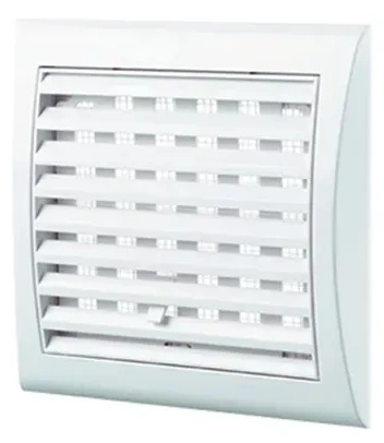 Grilaj de ventilare cu sită alb plastic 193 x 188 x 18 mm Ventika