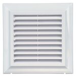 Grilaj de ventilare cu sită alb plastic 254x184mm Ventika