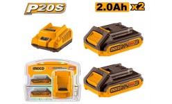 SET INCARCATOR+ACUMULATOR 20V/2X2AH INGCO