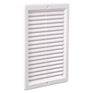 Grilaj de ventilare cu sită alb plastic 173*248*18mm Ventika