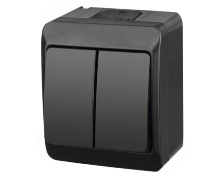 Întrerupător dublu aparent gri 10A IP54 220V Timex