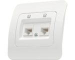 Двойная розетка встраиваемывая RJ45+RJ11 белая 220V 10A ИП20 220V jasmin Элмос