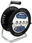 Удлинитель на катушке 4 гнезда черный 20m 16A 3х1,5 mm² 220V Horoz