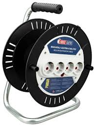 Удлинитель на катушке 4 гнезда черный 20m 16A 3х1,5 mm² 220V Horoz