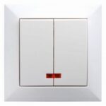 Întrerupător dublu incorporabil cu iluminare alb 10A IP20 220V jasmin Elmos
