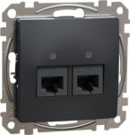 Priză de date incorporabilă RJ45 antracit 220V CAT6 IP20 220V sedna New Schneider
