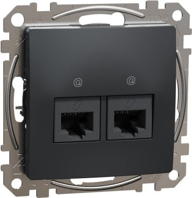 Priză de date incorporabilă RJ45 antracit 220V CAT6 IP20 220V sedna New Schneider
