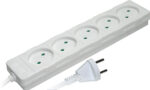 Удлинитель с 5 розетками с защитой белый 5m 16A 2х0,75mm² 220V Enext