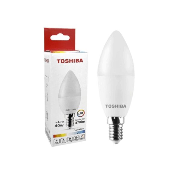 Светодиодная лампа 4,7W 6500K E14 C37 Toshiba