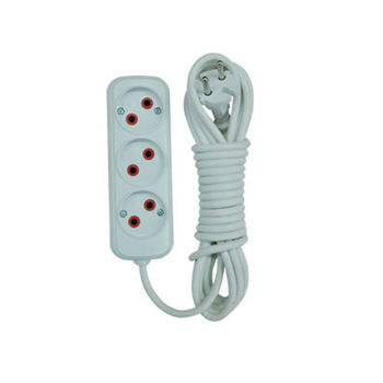 Удлинитель с 3 розетками белый 10m 10A 2х0,75mm² 220V Horoz