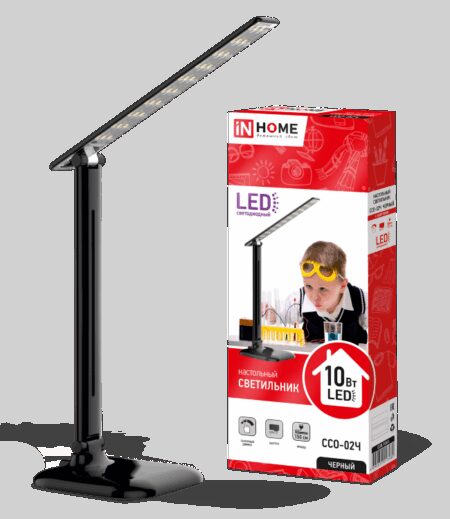 Настольная лампа 10В led черная 220V