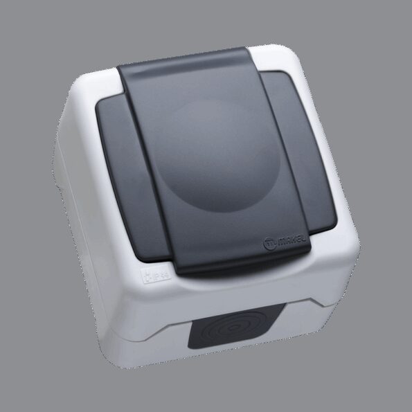 Priză cu capac gri aparentă 16A IP44 220V nemliyer Makel