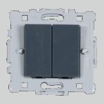 Выключатель двухклавишный встраиваемый проходной черный 10A ИП20 220V rita Mutlusan