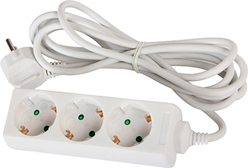 Удлинитель с 3 розетками с защитой белый 7m 16A 2х0,75mm² 220V Enext