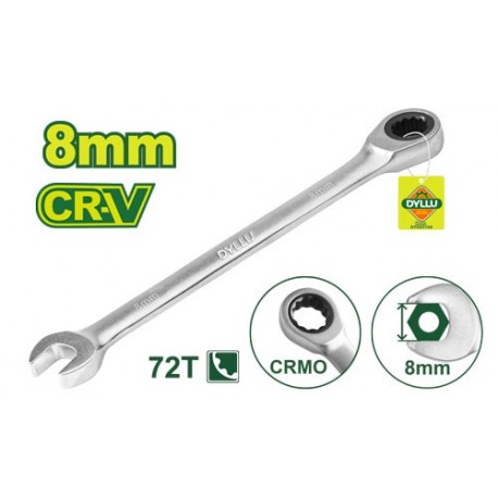 CHEIE COMBINATA CU CLICHET 8MM CR-V DYLLU CHEIE COMBINATA CU CLICHET 8MM CR-V DYLLU