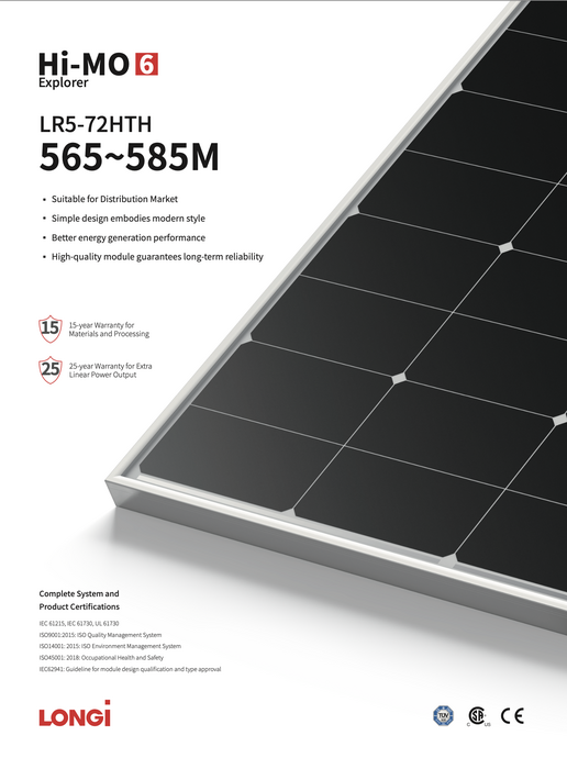 PANOU SOLAR 585W LONGI PROMO PANOU SOLAR 585W LONGI PROMO