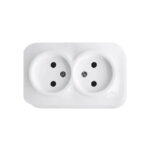 Двойная розетка белая накладная 16A ИП44 220V Злмос