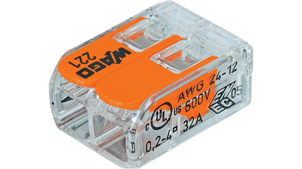 Разьем Wago с монтажными ножками 221412 32A Разьем Wago с монтажными ножками 221412 32A