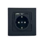Розетка встраиваемывая с USB и Type C черная 220V 16A ИП20 220V rita Mutlusan