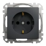 Priză cu împământare antracit incorporabilă 16A IP20 220V sedna New Schneider