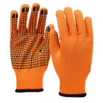 MANUSI BUMBAC PORTOCAL CU PUNCTE NEGRE MANUSI BUMBAC PORTOCAL CU PUNCTE NEGRE