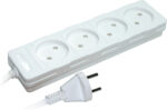 Удлинитель с 4 розетками с защитой белый 3m 16A 2х0,75mm² 220V Enext