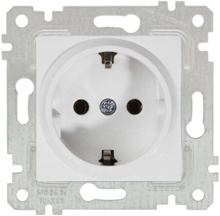 Priză cu împământare incorporabilă albă 220V 16A IP20 220V rita Mutlusan