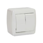 Întrerupător dublu aparent alb 10A IP44 220V Elmos