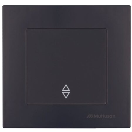 Выключатель одноклавишный встраиваемый проходной черный 10A ИП20 220V rita Mutlusan