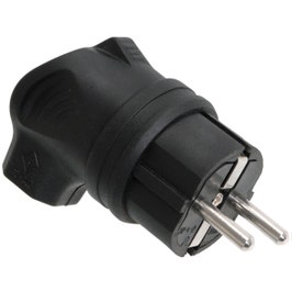 Fișă unghiulară neagră cauciuc 16A Konza