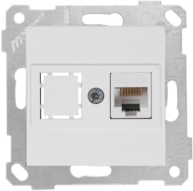 Розетка компьютерная RJ45 белая встраиваемывая CAT5E ИП20 220V rita Mutlusan Розетка компьютерная RJ45 белая встраиваемывая CAT5E ИП20 220V rita Mutlusan