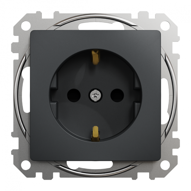 Priză cu împământare antracit incorporabilă 16A IP20 220V sedna New Schneider Priză cu împământare antracit incorporabilă 16A IP20 220V sedna New Schneider
