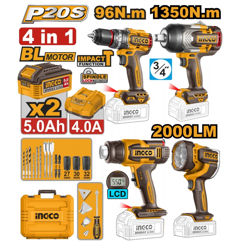 SET DIN 4 SCULE PE ACUMULATOR INGCO INDUSTRIAL SET DIN 4 SCULE PE ACUMULATOR INGCO INDUSTRIAL