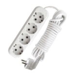 Prelungitor cu 4 prize cu împământare alb-Gri 5m 16A 3х1.0 mm² 220V TDM Prelungitor cu 4 prize cu împământare alb-Gri 5m 16A 3х1.0 mm² 220V TDM