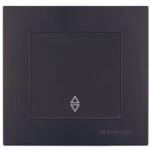 Выключатель одноклавишный встраиваемый проходной черный 10A ИП20 220V rita Mutlusan