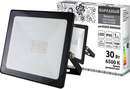 PROIECTOR LED 30W 6500K IP65 NEGRU TDM