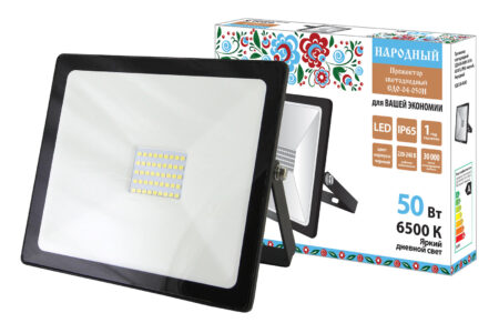 PROIECTOR LED 50W 6500K IP65 NEGRU TDM