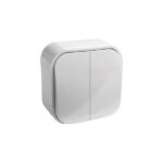 Întrerupător dublu aparent alb 10A IP20 220V Konza Întrerupător dublu aparent alb 10A IP20 220V Konza