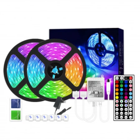 Set bandă LED 10W RGB 220V 200 lm/m IP20 10m Horoz
