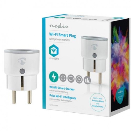 Priză cu WiFi albă cu împământare 16A 220V Nedis