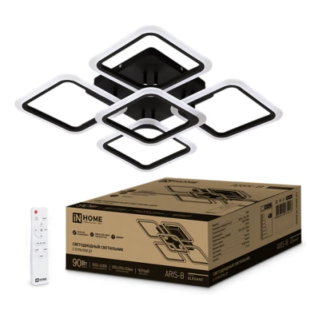 LUSTRA LED 90W 3K-6.5 NEGRU ARIS IN HOME