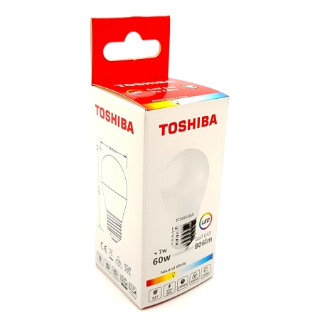 Bec LED 7W 4000K E27 G45 Toshiba
